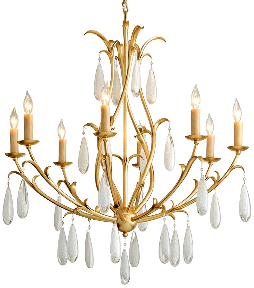 Corbett Prosecco 34 3/4" Wide Gold Leaf 8-Light Chandelier