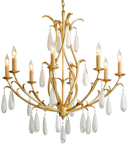 Corbett Prosecco 34 3/4" Wide Gold Leaf 8-Light Chandelier