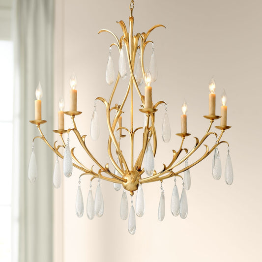 Corbett Prosecco 34 3/4" Wide Gold Leaf 8-Light Chandelier