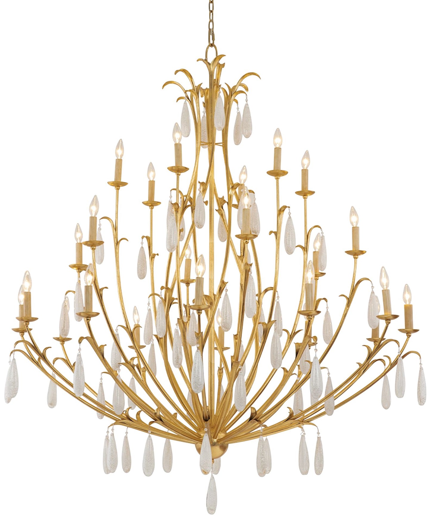 Corbett Prosecco 60" Wide Gold Leaf 24-Light Chandelier