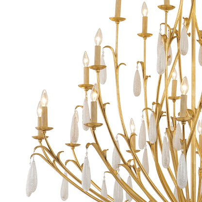 Corbett Prosecco 60" Wide Gold Leaf 24-Light Chandelier