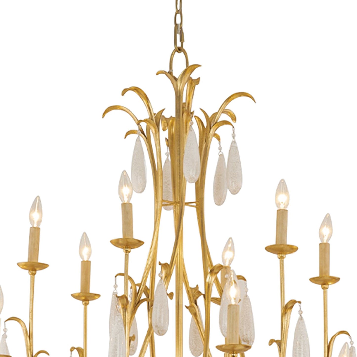 Corbett Prosecco 60" Wide Gold Leaf 24-Light Chandelier
