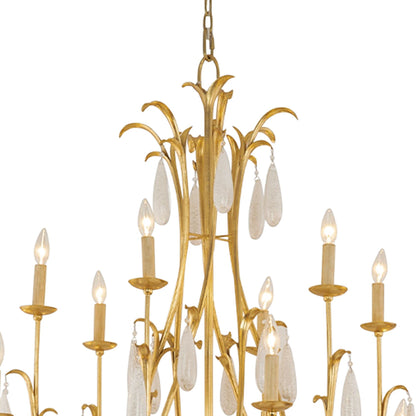 Corbett Prosecco 60" Wide Gold Leaf 24-Light Chandelier