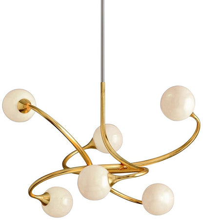 Corbett Signature 29" Wide Gold Leaf 6-Light LED Chandelier