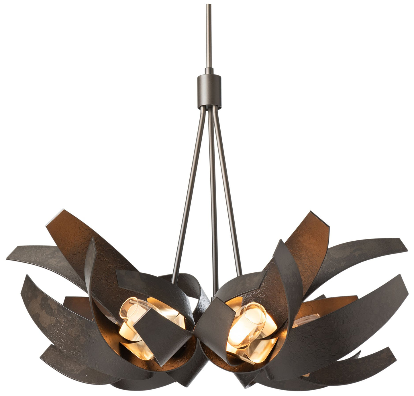 Corona 26.9"W Brass Accented Dark Smoke Pendant With Frosted Diffuser