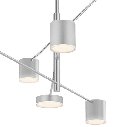 Counterpoint 45"W Bright Satin Aluminum 6-Light LED Pendant