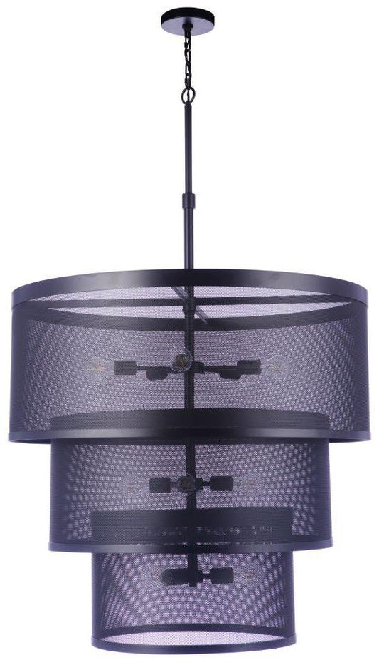 Craftmade Mesh 12 Light Pendant in Flat Black