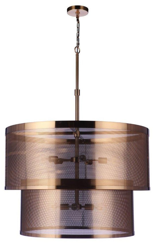 Craftmade Mesh 9 Light Pendant in Satin Brass