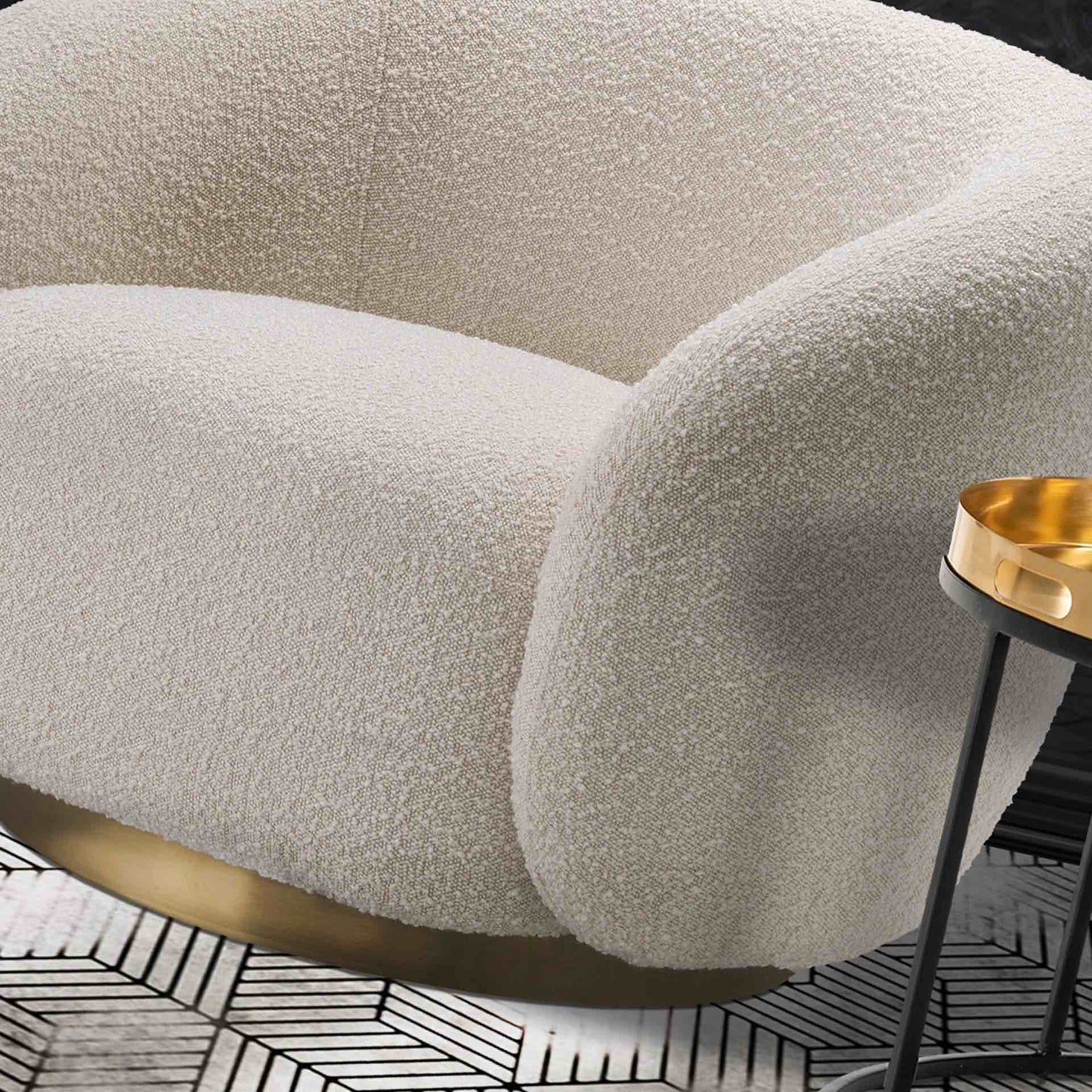 Cream Swivel Tub Chair