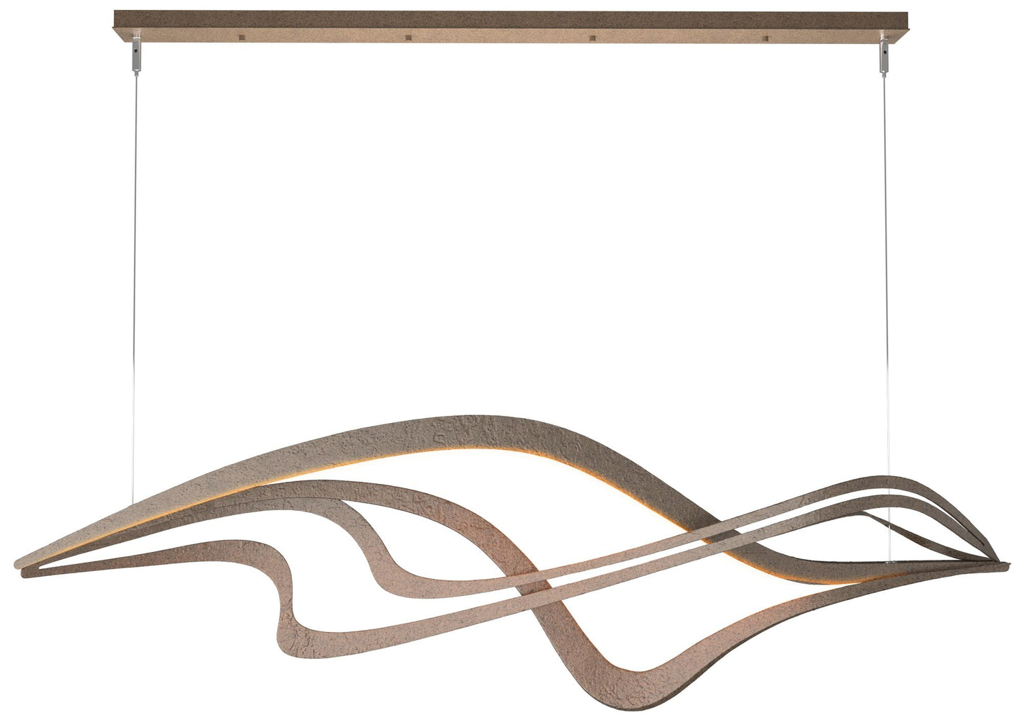 Crossing Waves 45" Wide Bronze Standard LED Pendant