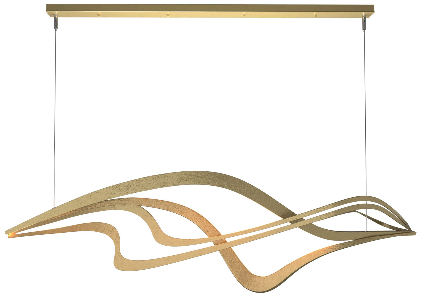 Crossing Waves 45" Wide Modern Brass Standard LED Pendant