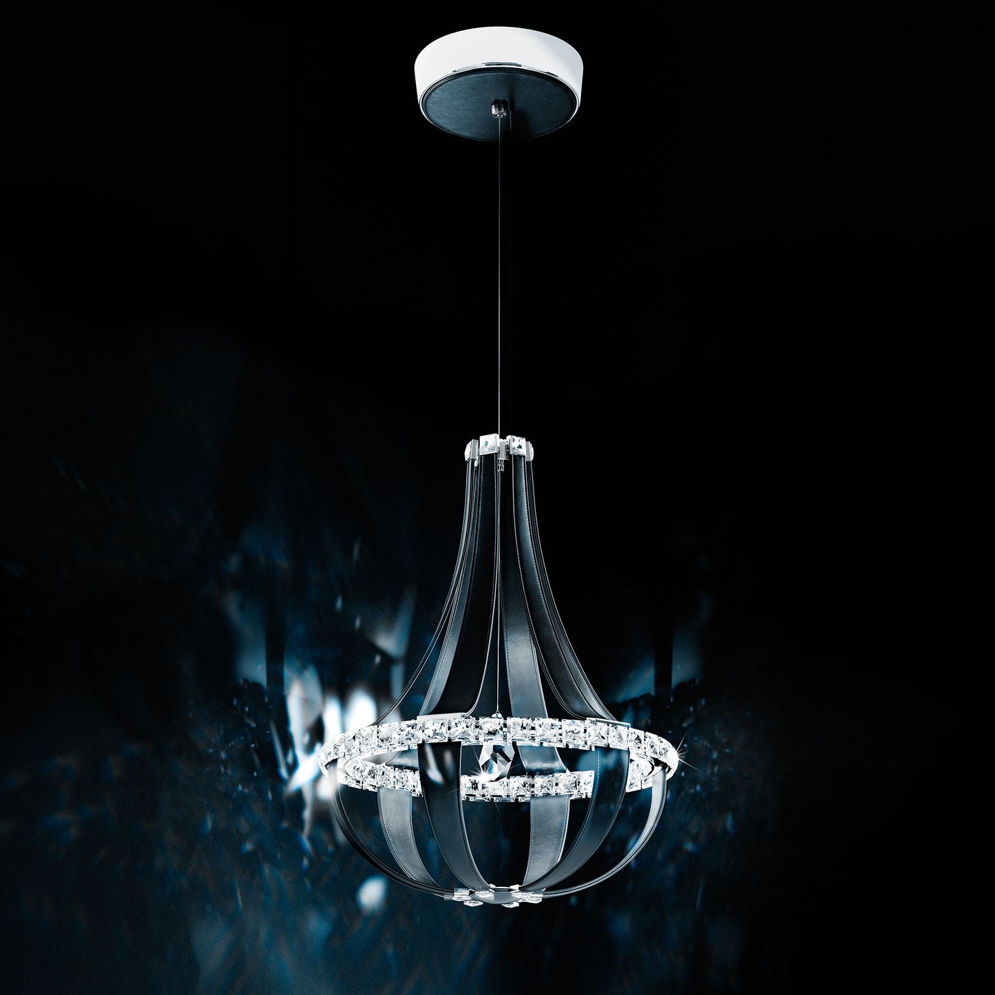 Crystal Empire 20 1/2"W Grizzly Black LED Pendant Light