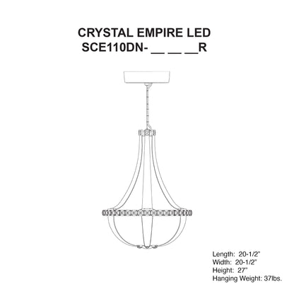 Crystal Empire 20 1/2"W Grizzly Black LED Pendant Light