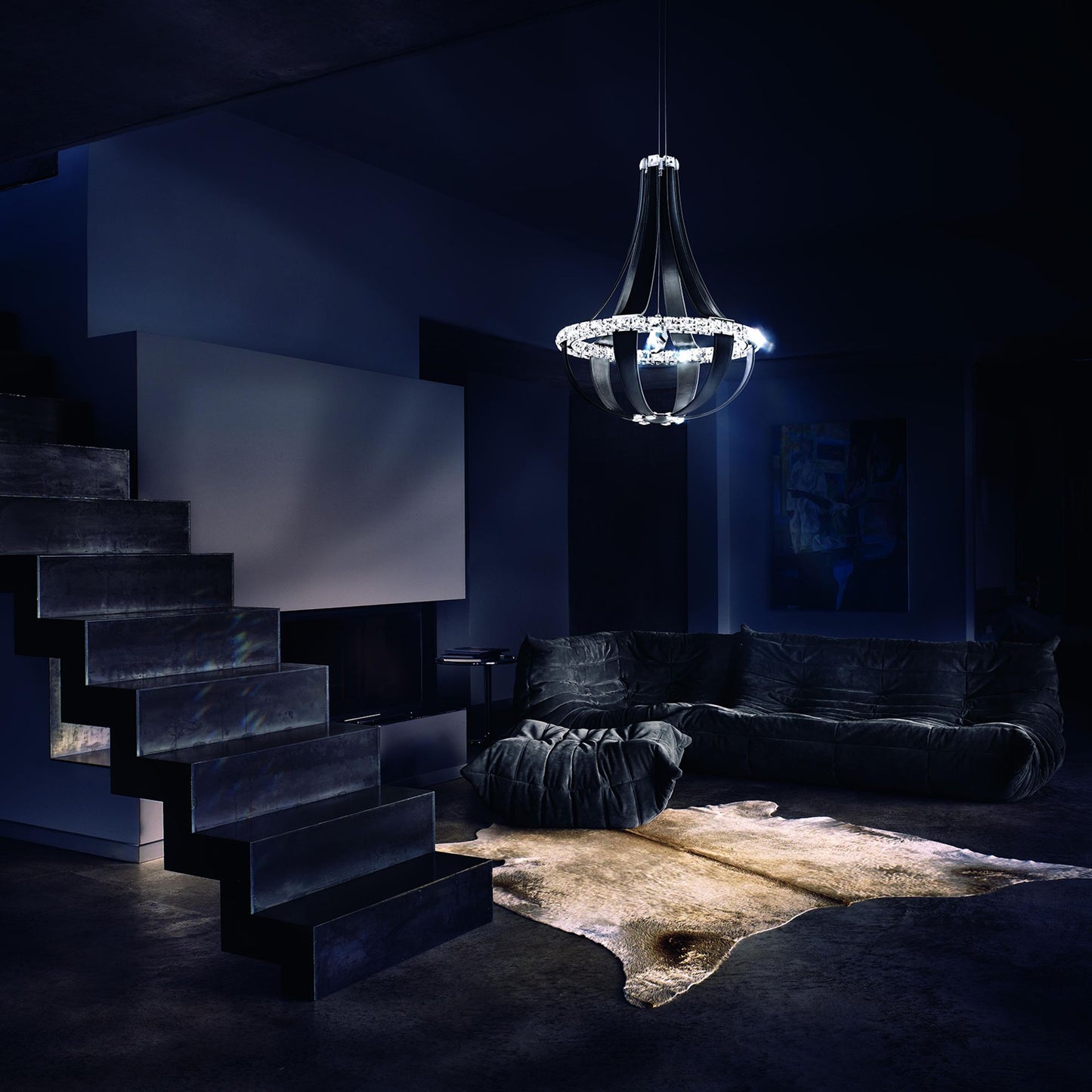 Crystal Empire 20 1/2"W Grizzly Black LED Pendant Light