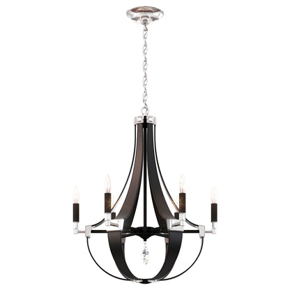 Crystal Empire 29.5"H x 24"W 6-Light Chandelier in Black