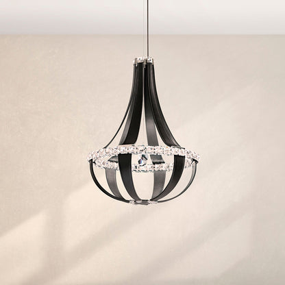 Crystal Empire LED 27"H x 20.5"W 12-Light Chandelier in Grizzly B