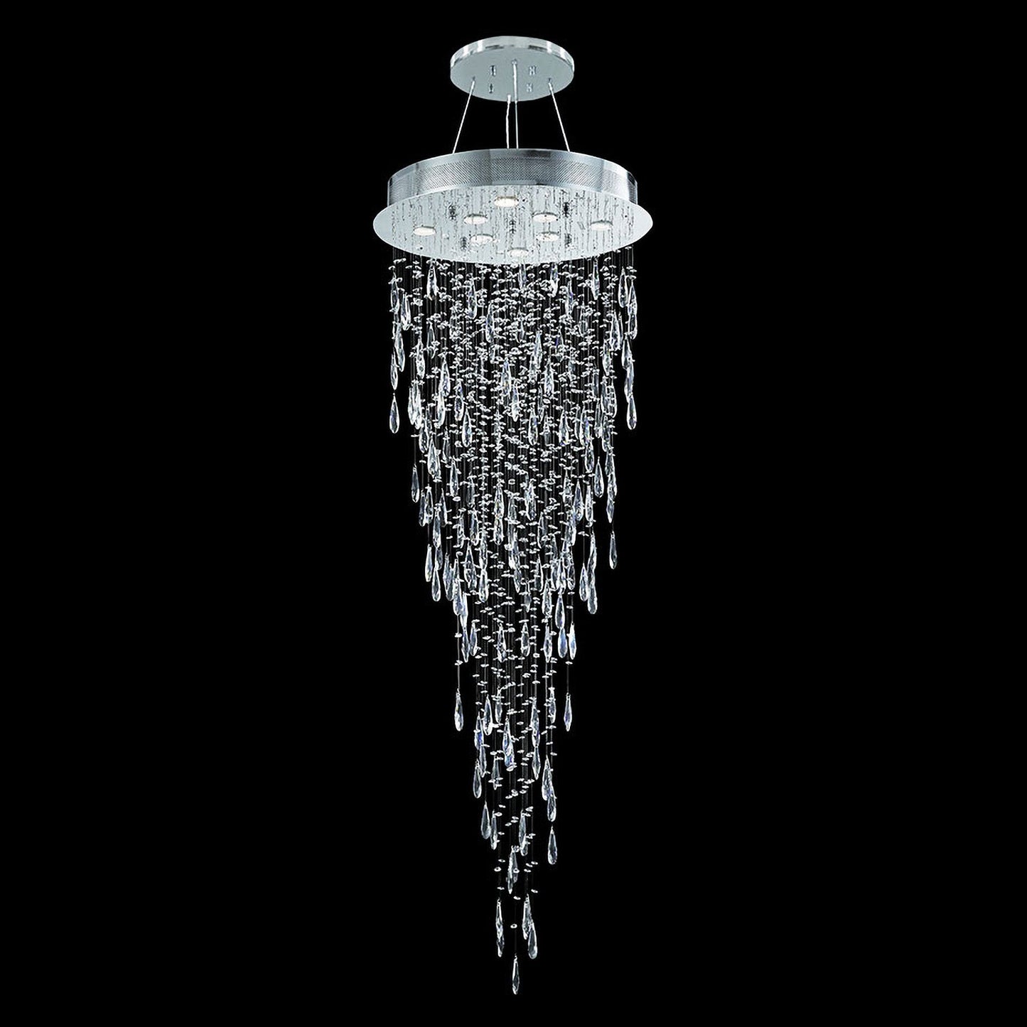 Crystal Rain 24" Wide Silver and Crystal Dining Chandelier