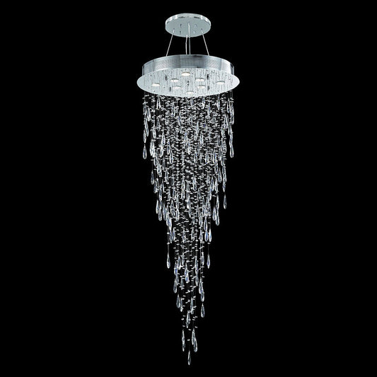 Crystal Rain 24" Wide Silver and Crystal Dining Chandelier