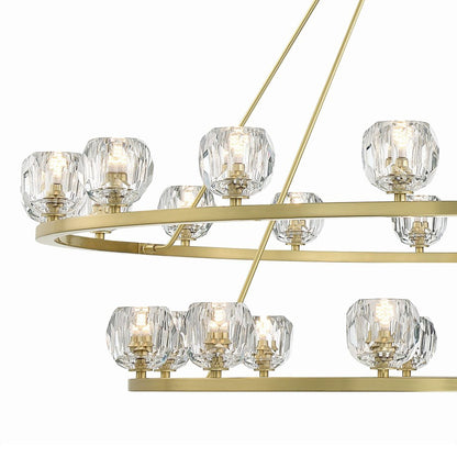 Crystorama Aragon 60"W Soft Brass 30-Light LED Chandelier