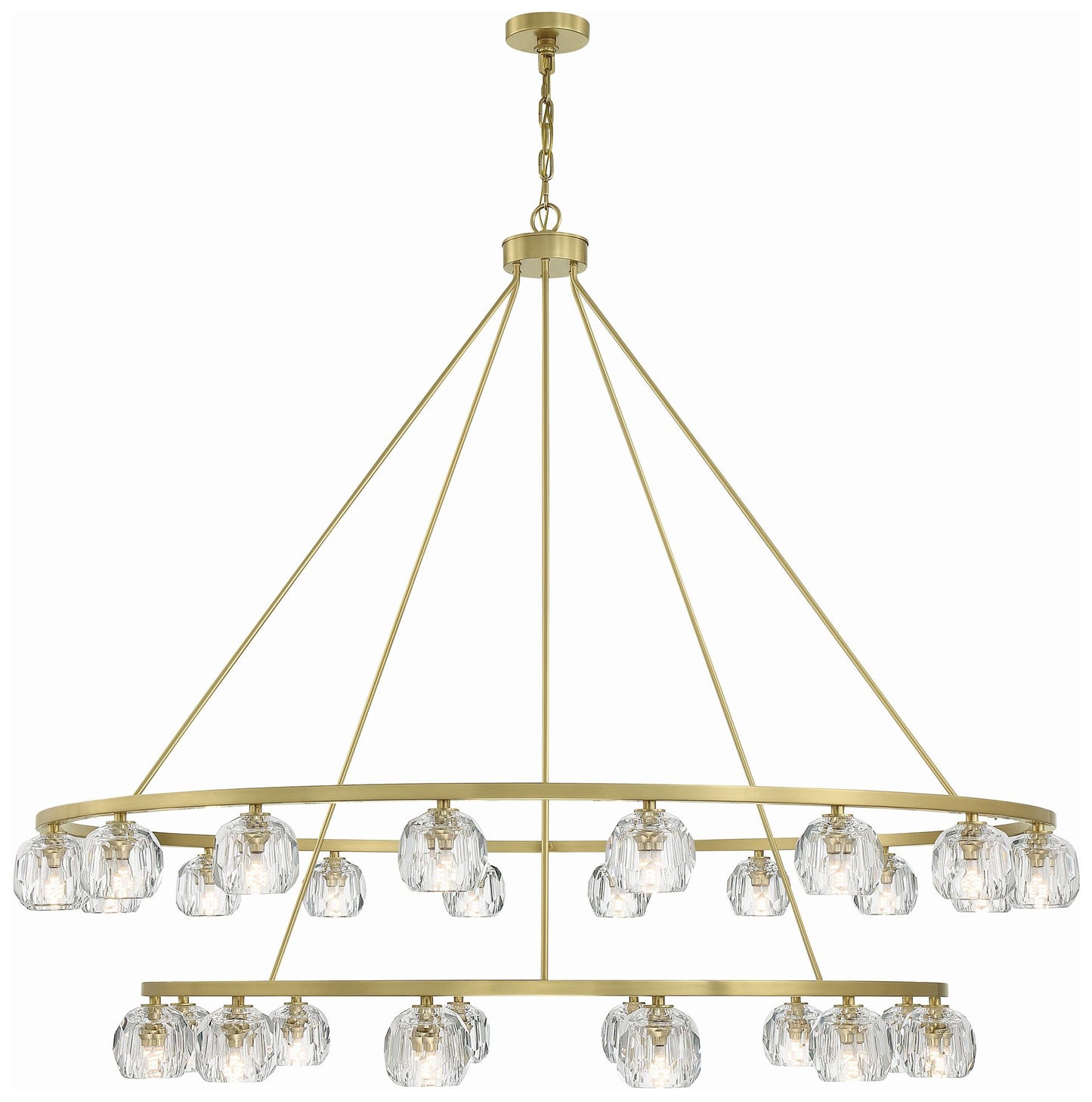 Crystorama Aragon 60"W Soft Brass 30-Light LED Chandelier