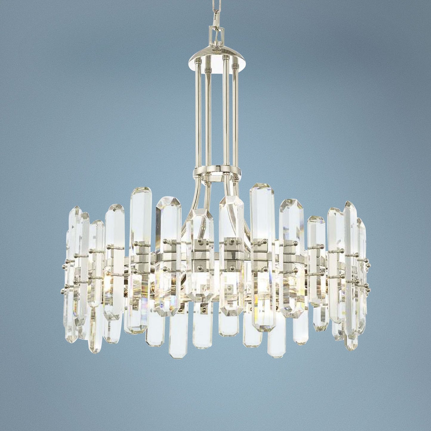 Crystorama Bolton 24 3/4" Wide Polished Nickel Crystal Chandelier