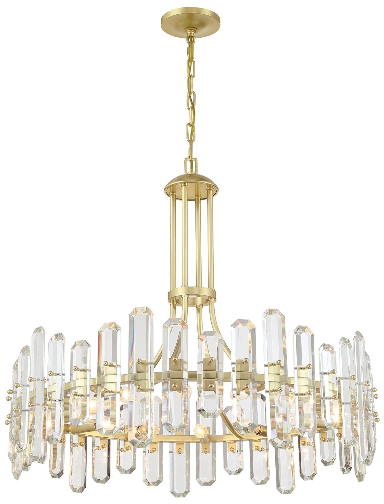 Crystorama Bolton 31"W Aged Brass 12-Light Crystal Chandelier