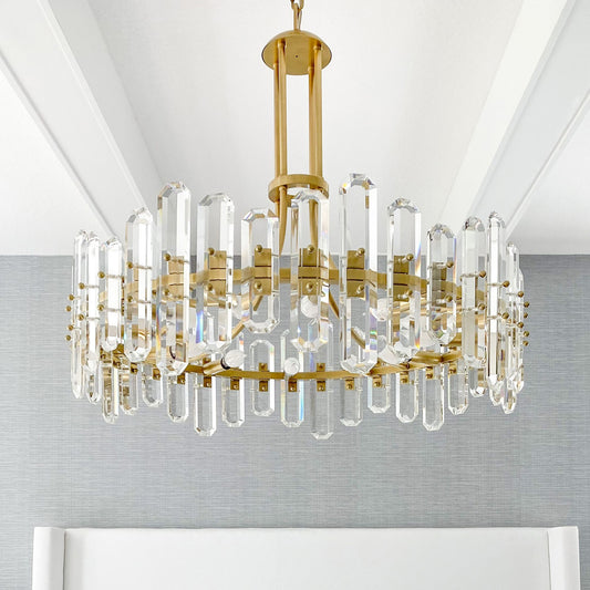 Crystorama Bolton 31"W Aged Brass 12-Light Crystal Chandelier