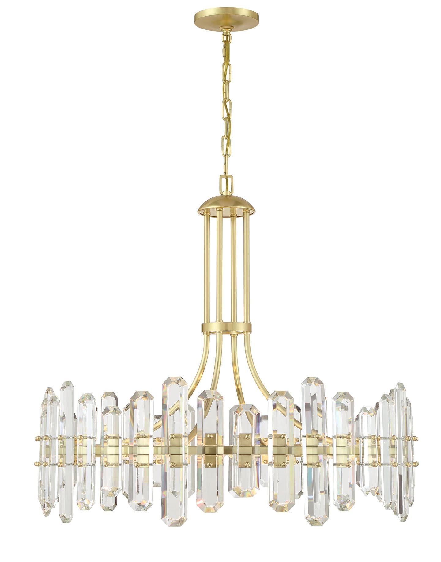 Crystorama Bolton 31"W Aged Brass 12-Light Crystal Chandelier