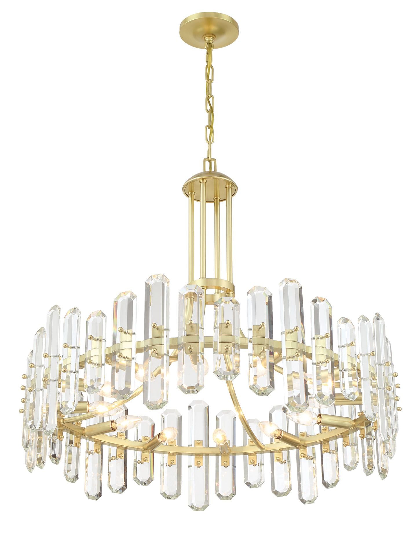 Crystorama Bolton 31"W Aged Brass 12-Light Crystal Chandelier