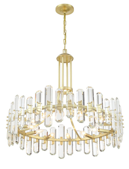 Crystorama Bolton 31"W Aged Brass 12-Light Crystal Chandelier