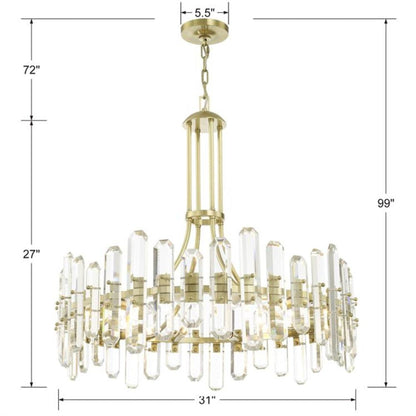 Crystorama Bolton 31"W Aged Brass 12-Light Crystal Chandelier