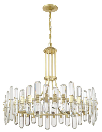 Crystorama Bolton 31"W Aged Brass 12-Light Crystal Chandelier