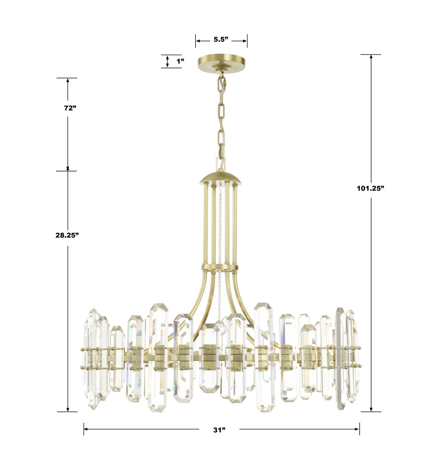Crystorama Bolton 31"W Aged Brass 12-Light Crystal Chandelier
