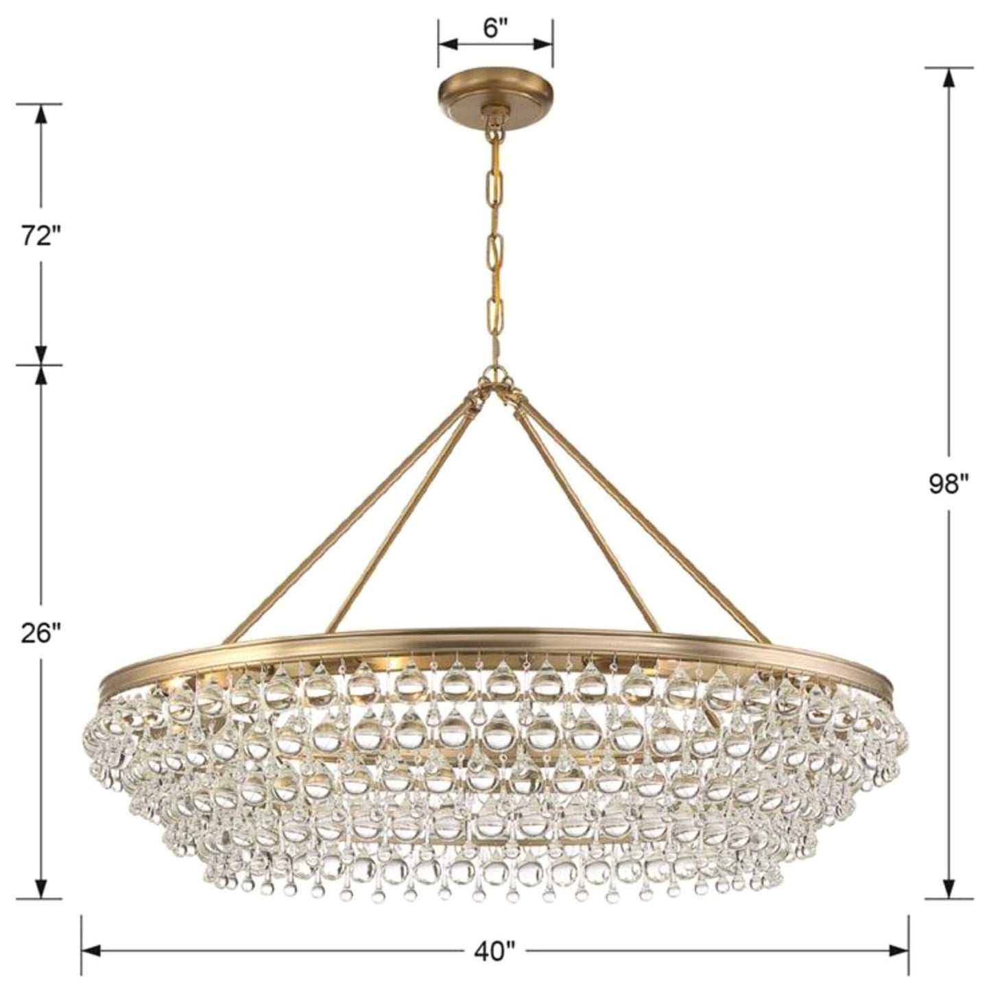 Crystorama Calypso 40" Wide Vibrant Gold and Crystal Chandelier