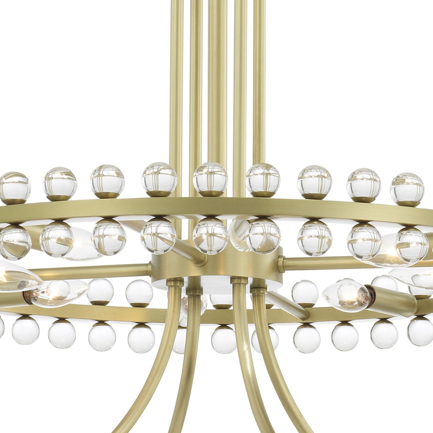 Crystorama Clover 40" Wide Aged Brass 2-Tier Chandelier