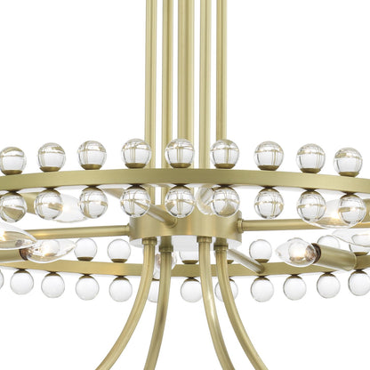 Crystorama Clover 40" Wide Aged Brass 2-Tier Chandelier