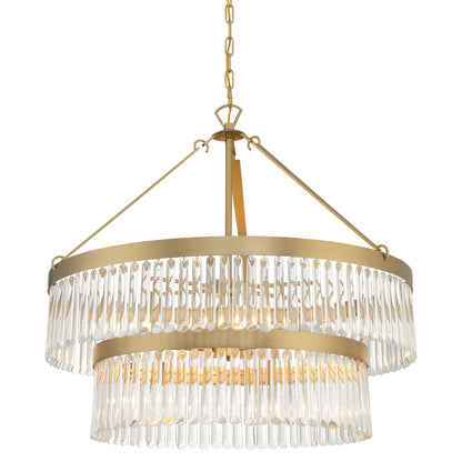 Crystorama  32" Wide Modern Gold 9-Light Chandelier