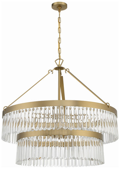 Crystorama  32" Wide Modern Gold 9-Light Chandelier