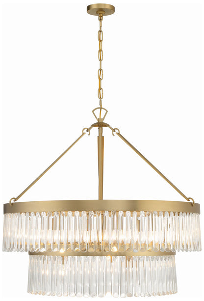 Crystorama  32" Wide Modern Gold 9-Light Chandelier