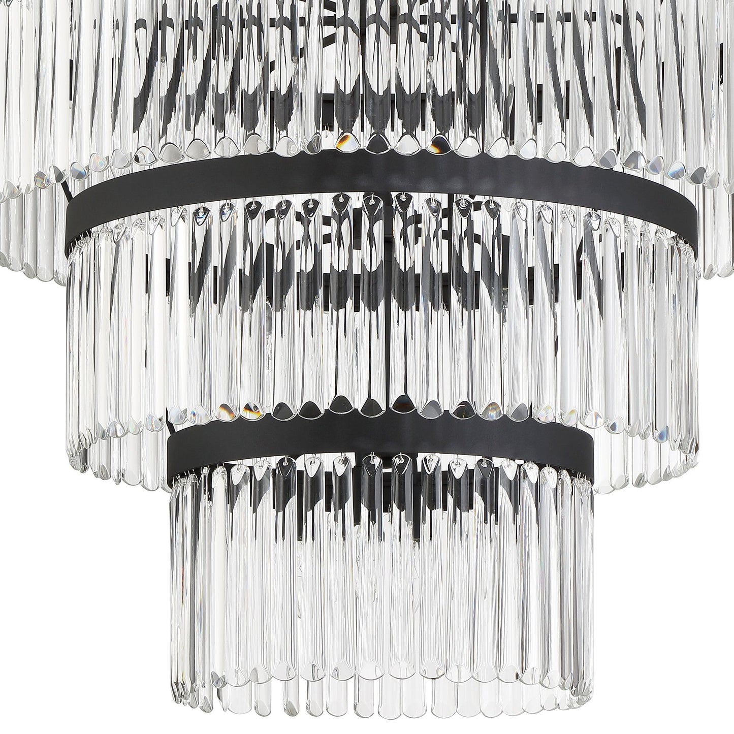 Crystorama Emory 40" Wide Black Forged 22-Light 4-Tier Chandelier