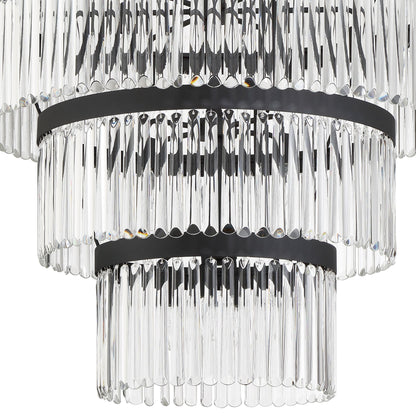 Crystorama Emory 40" Wide Black Forged 22-Light 4-Tier Chandelier