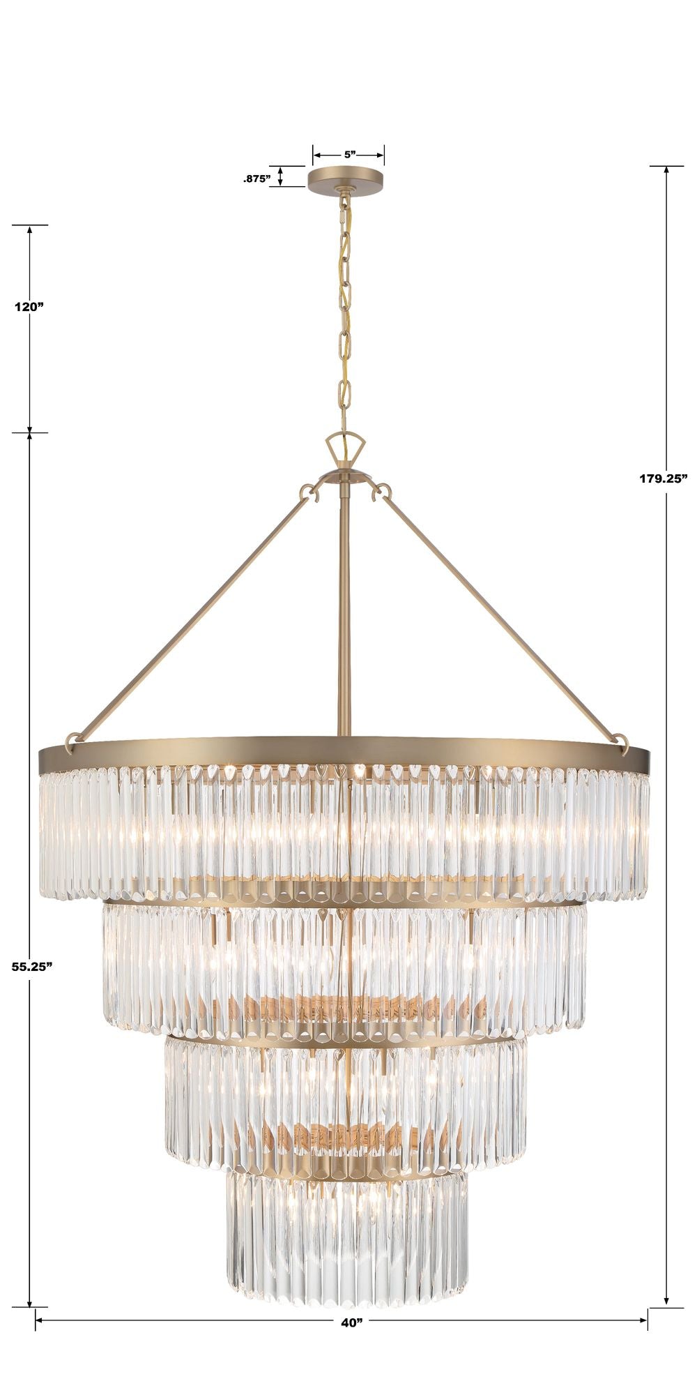 Crystorama Emory 40" Wide Modern Gold Crystal Chandelier