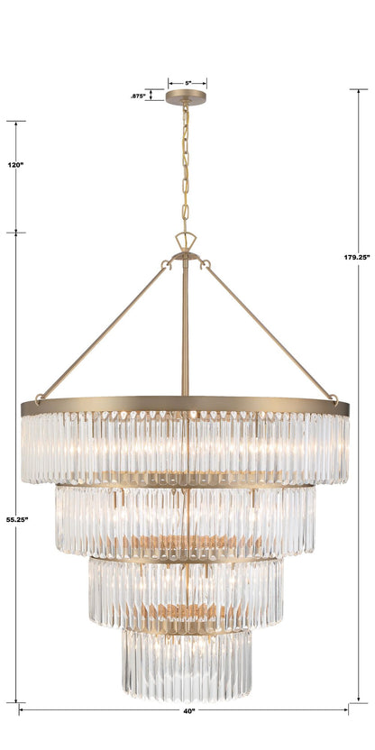 Crystorama Emory 40" Wide Modern Gold Crystal Chandelier