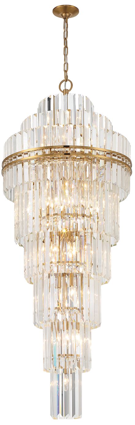 Crystorama Hayes 24" Wide Aged Brass Large Crystal Chandelier