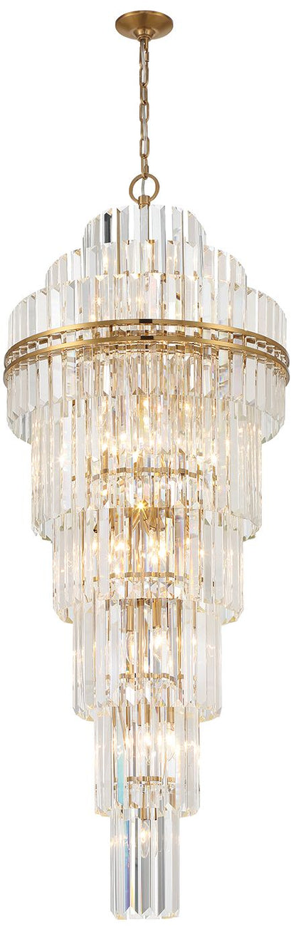 Crystorama Hayes 24" Wide Aged Brass Large Crystal Chandelier