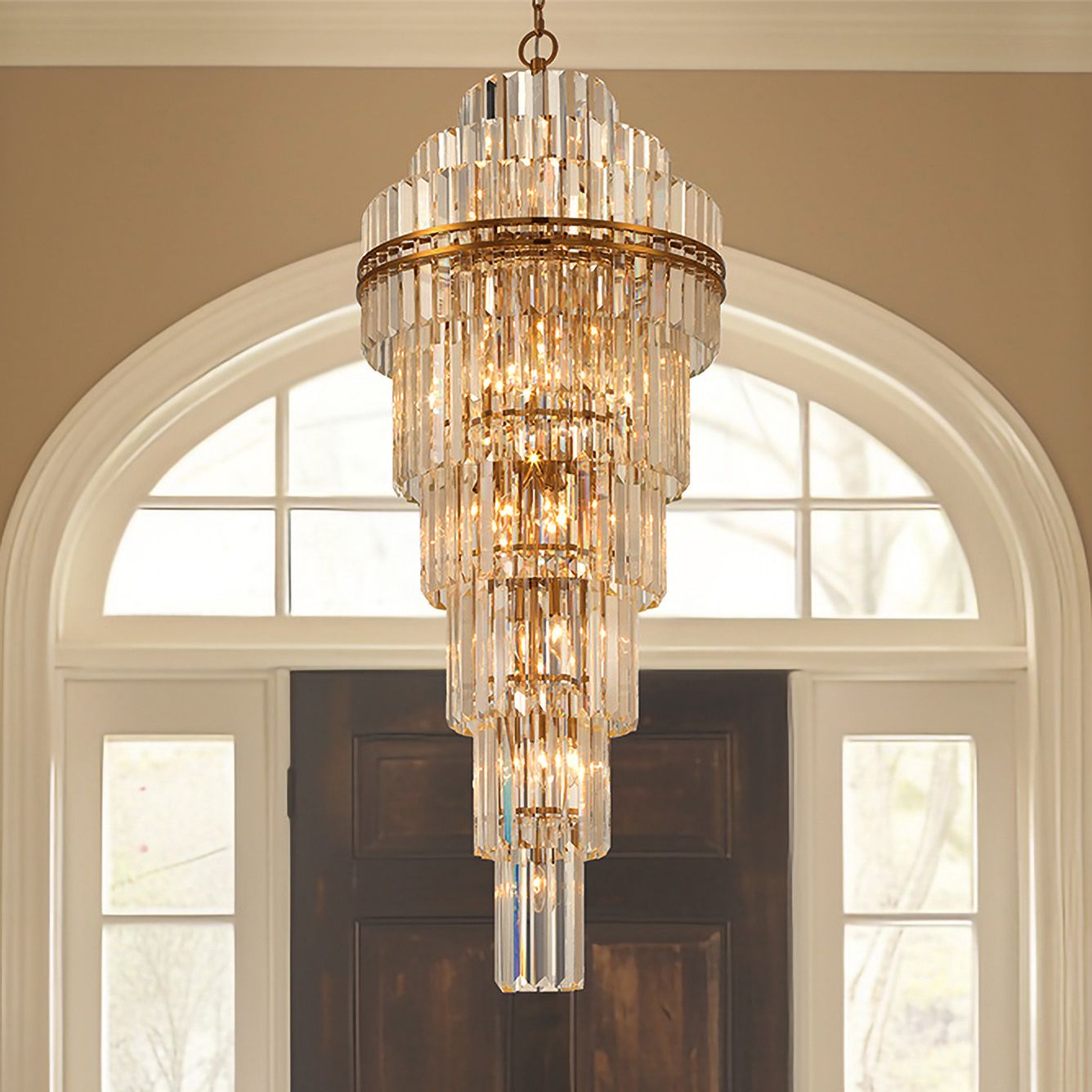 Crystorama Hayes 24" Wide Aged Brass Large Crystal Chandelier
