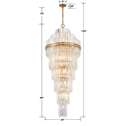 Crystorama Hayes 24" Wide Aged Brass Large Crystal Chandelier