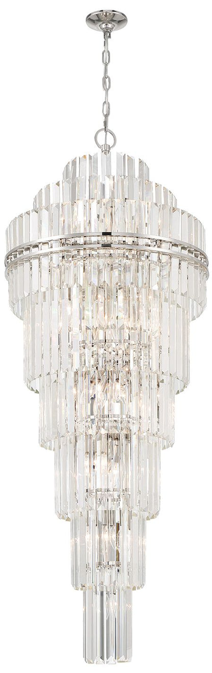 Crystorama Hayes 24" Wide Polished Nickel Large Crystal Chandelier