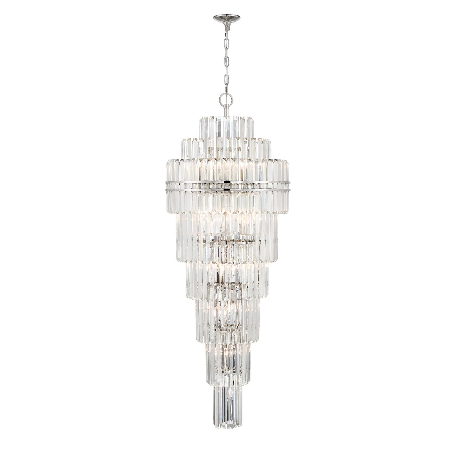 Crystorama Hayes 24" Wide Polished Nickel Large Crystal Chandelier