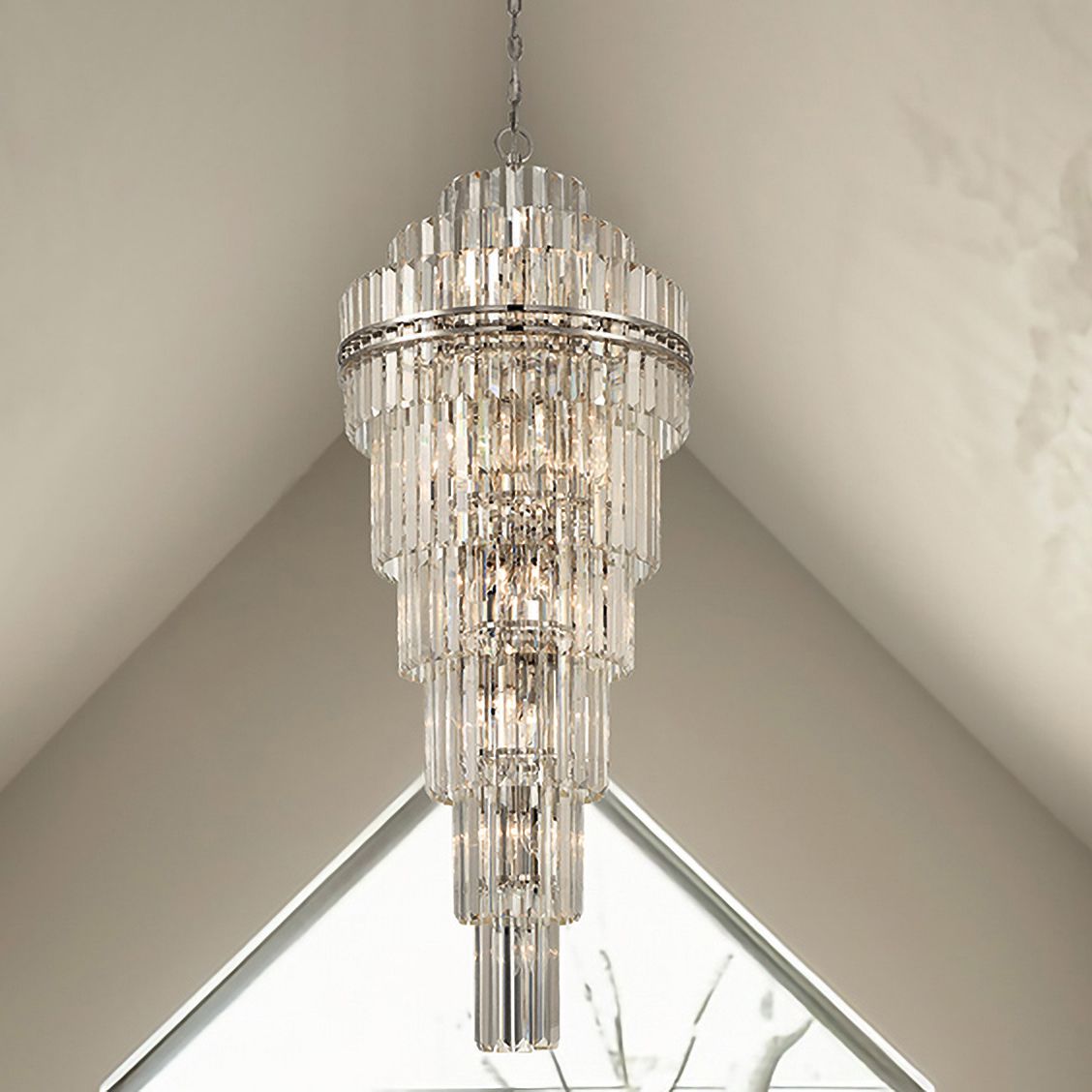 Crystorama Hayes 24" Wide Polished Nickel Large Crystal Chandelier